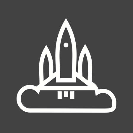 Rocket, launch, space icon vector image.のイラスト素材