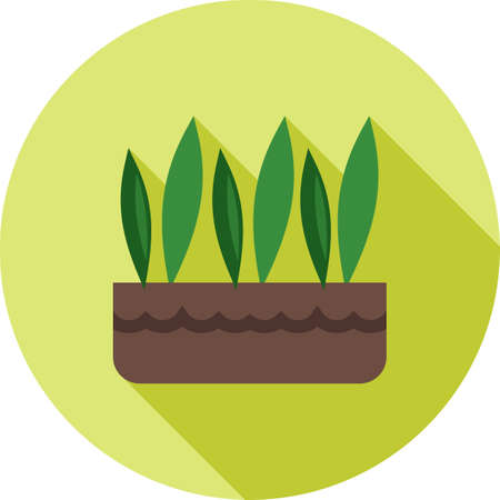 Grass, pot, plant icon vector image.Can also be used for gardening. Suitable for mobile apps, web apps and print media.の写真素材