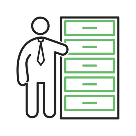 Inventory, distribution, warehouse icon vector image. Can also be used for humans. Suitable for use on web apps, mobile apps and print media.のイラスト素材
