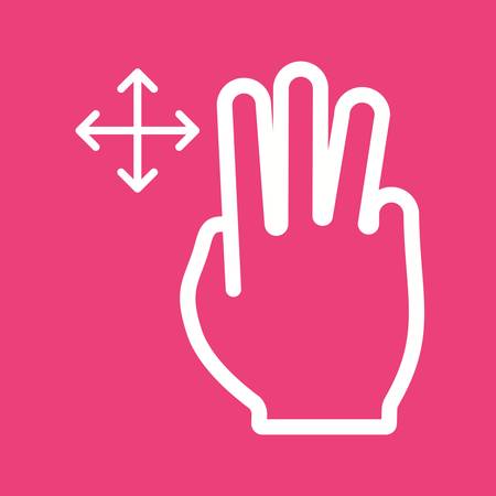 Move, fingers, scroll icon vector image.Can also be used for user touch gestures. Suitable for mobile apps, web apps and print media.のイラスト素材