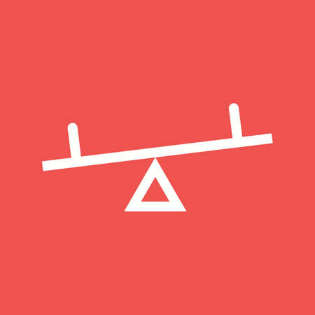 Seesaw, kids, playground icon vector image. Can also be used for outdoor fun. Suitable for use on web apps, mobile apps and print media.のイラスト素材