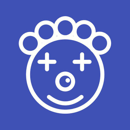 Clown, face, funny icon vector image. Can also be used for outdoor fun. Suitable for use on web apps, mobile apps and print mediaのイラスト素材