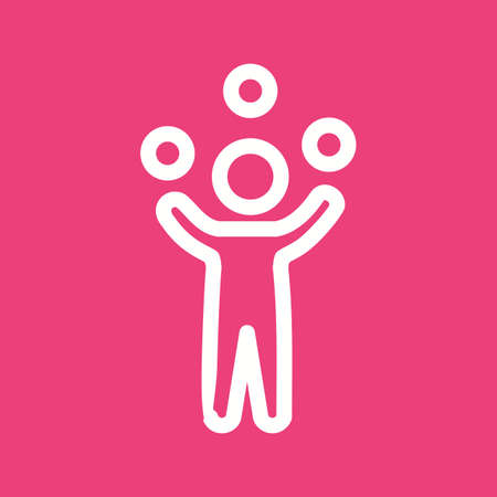 Juggling, juggler, balls icon vector image. Can also be used for outdoor fun. Suitable for use on web apps, mobile apps and print media.のイラスト素材