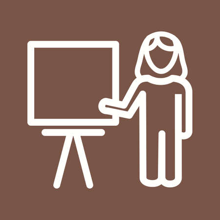 Professor, female, teacher icon vector image. Can also be used for schooling. Suitable for use on web apps, mobile apps and print media.のイラスト素材