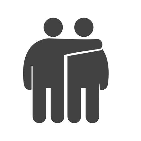 People, group, standing icon vector image. Can also be used for humans. Suitable for use on web apps, mobile apps and print media.のイラスト素材