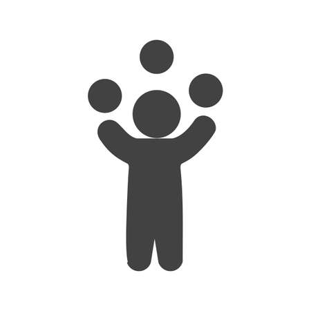 Juggling, juggler, balls icon vector image. Can also be used for outdoor fun. Suitable for use on web apps, mobile apps and print media.のイラスト素材