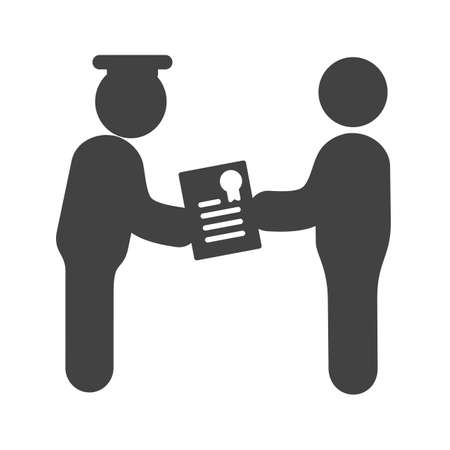 Diploma, student, school icon vector image. Can also be used for schooling. Suitable for use on web apps, mobile apps and print media.のイラスト素材