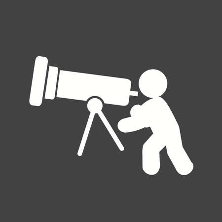 Telescope, binoculars, optical instrument icon vector image.のイラスト素材