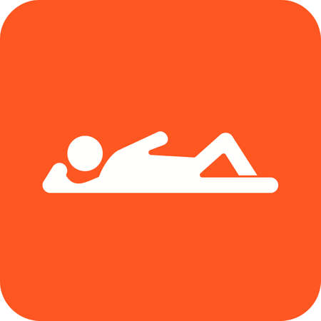 Lying, down, young icon vector image. Can also be used for humans. Suitable for use on web apps, mobile apps and print media.のイラスト素材