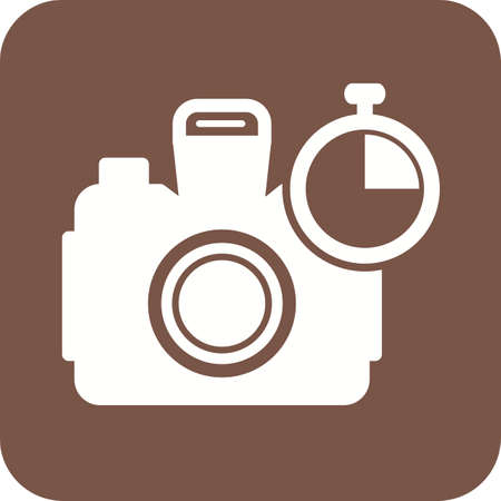 Camera, timer, film icon vector image. Can also be used for photography. Suitable for use on web apps, mobile apps and print media.のイラスト素材