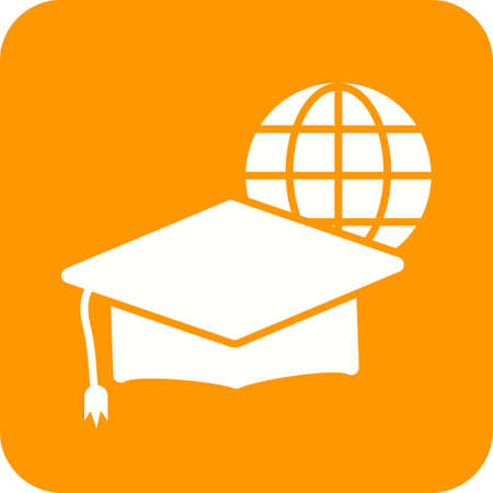 Graduation, online, university icon vector image. Can also be used for schooling. Suitable for use on web apps, mobile apps and print media.のイラスト素材