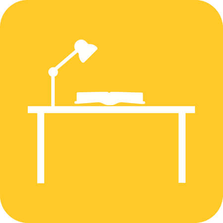 Study, desk, studying icon vector image. Can also be used for schooling. Suitable for use on web apps, mobile apps and print media.のイラスト素材