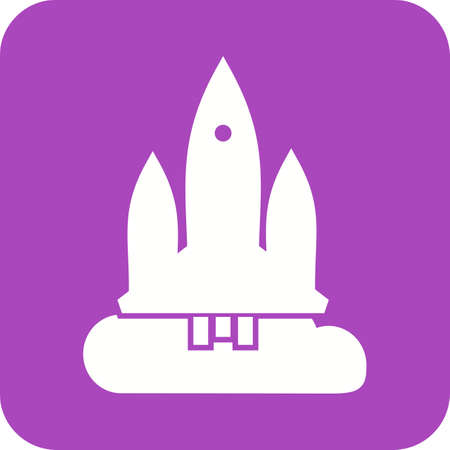 Rocket, launch, space icon vector image.Can also be used for astronomy. Suitable for use on web apps, mobile apps and print media.のイラスト素材