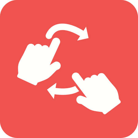 Hand, slide, rotate icon vector image.Can also be used for user touch gestures. Suitable for mobile apps, web apps and print media.のイラスト素材