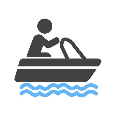 Boat, sailing, sail icon vector image. Can also be used for outdoor fun. Suitable for use on web apps, mobile apps and print media.のイラスト素材