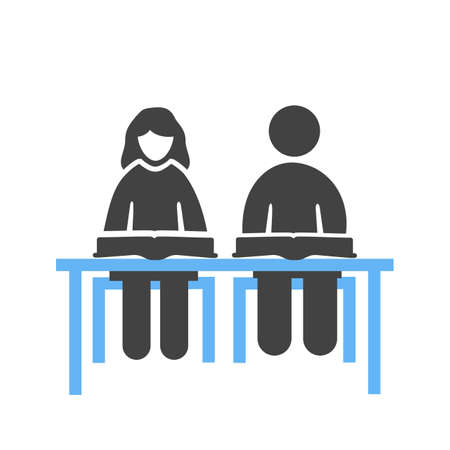 Student, sitting, school icon vector image. Can also be used for schooling. Suitable for use on web apps, mobile apps and print media.のイラスト素材