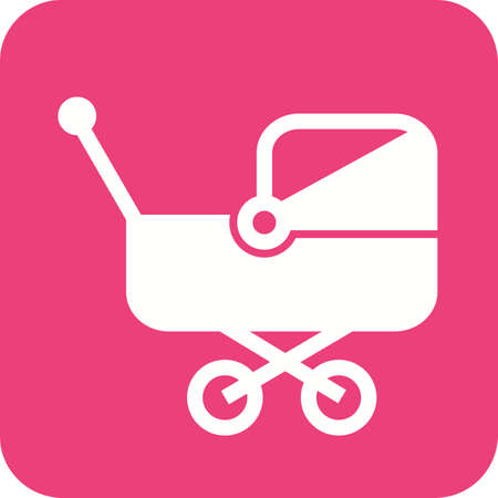Pram, baby, stroller icon vector image. Can also be used for baby. Suitable for use on web apps, mobile apps and print media.のイラスト素材