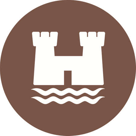 Sand, castle, beach icon vector image. Can also be used for sea. Suitable for use on web apps, mobile apps and print media.のイラスト素材