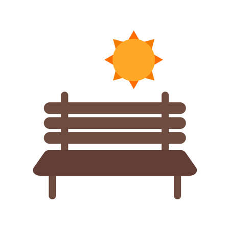 Bench, park, wooden icon vector image. Can also be used for outdoor fun. Suitable for use on web apps, mobile apps and print media.のイラスト素材