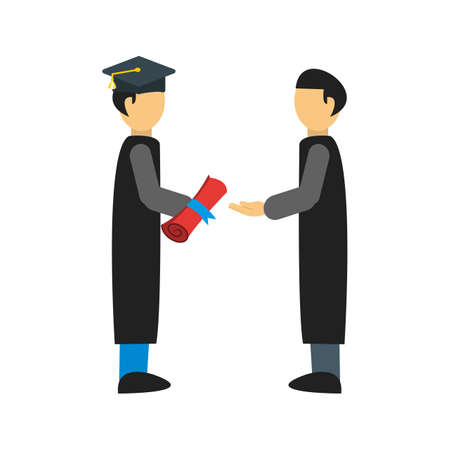 Diploma, student, school icon vector image. Can also be used for schooling. Suitable for use on web apps, mobile apps and print media.のイラスト素材