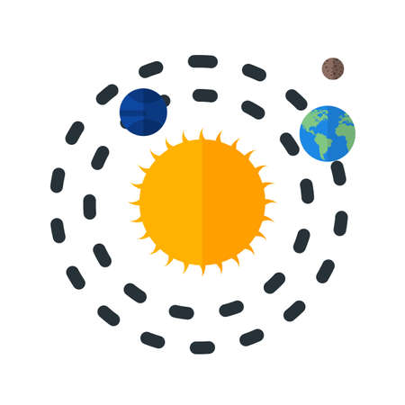 Space, planets, sun icon vector image.Can also be used for astronomy. Suitable for use on web apps, mobile apps and print media.のイラスト素材
