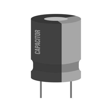 Capacitor, chip, electronic icon vector image. Can also be used for electric circuits. Suitable for use on web apps, mobile apps and print media.のイラスト素材