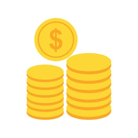 Coins, dollar, money icon vector image. Can also be used for marketing. Suitable for use on web apps, mobile apps and print media.のイラスト素材