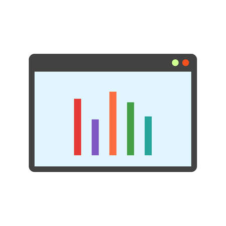 Statistics, graph, chart icon vector image. Can also be used for marketing. Suitable for use on web apps, mobile apps and print media.のイラスト素材