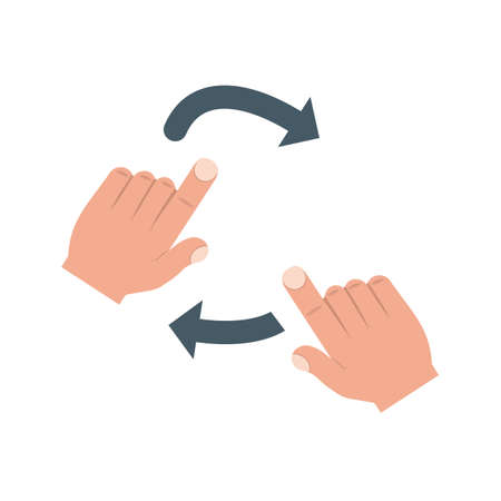 Hand, slide, rotate icon vector image.Can also be used for user touch gestures. Suitable for mobile apps, web apps and print media.のイラスト素材