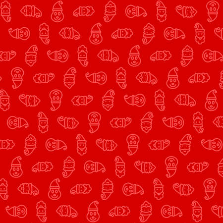 Bright red santa seamless patternのイラスト素材