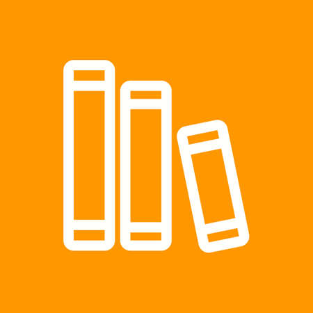 3 Books icon in orange back dropのイラスト素材