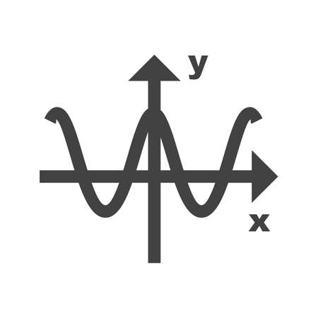 Cosine, waves, graph icon vector image. Can also be used for Math Symbols. Suitable for mobile apps, web apps and print media.のイラスト素材
