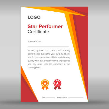 Abstract geometric gold and red certificateのイラスト素材