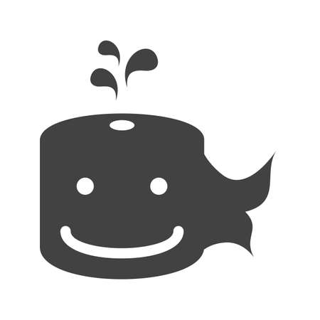 Whale, face, water icon vector image. Can also be used for Animal Faces. Suitable for mobile apps, web apps and print media.のイラスト素材