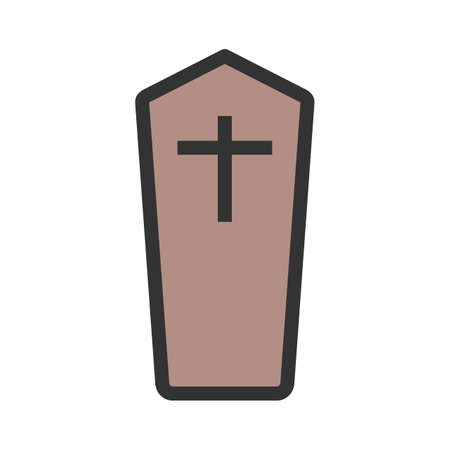 Funeral, coffin, death icon vector image. Can also be used for funeral. Suitable for mobile apps, web apps and print media.のイラスト素材