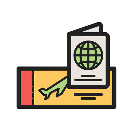 Ticket and Passport Vector illustration.のイラスト素材