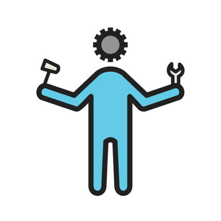 Practical icon with gear and toolsのイラスト素材