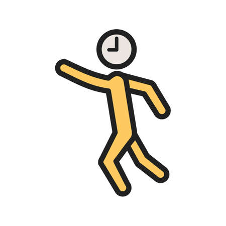 Punctual man icon with watch on headのイラスト素材