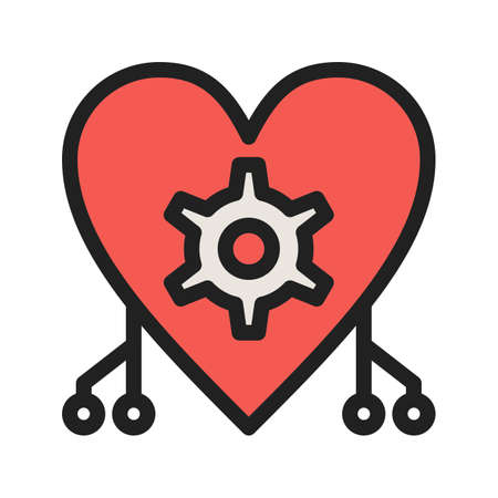 Artificial, intelligence, cybernetics icon vector image. Can also be used for Data Analytics. Suitable for web apps, mobile apps and print media.のイラスト素材