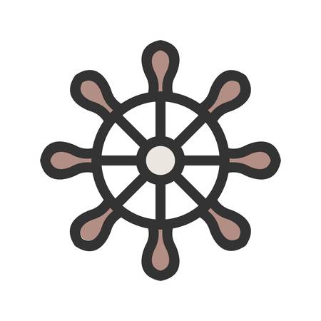 Helm, hand, wheel icon vector image. Can also be used for Pirate. Suitable for use on web apps, mobile apps and print mediaのイラスト素材