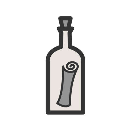 Scroll in Bottleのイラスト素材