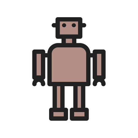 Robot, software, development icon vector image. Can also be used for Data Analytics. Suitable for mobile apps, web apps and print media.のイラスト素材