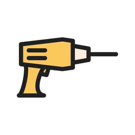 Drill equipment construction on plain presentation.のイラスト素材