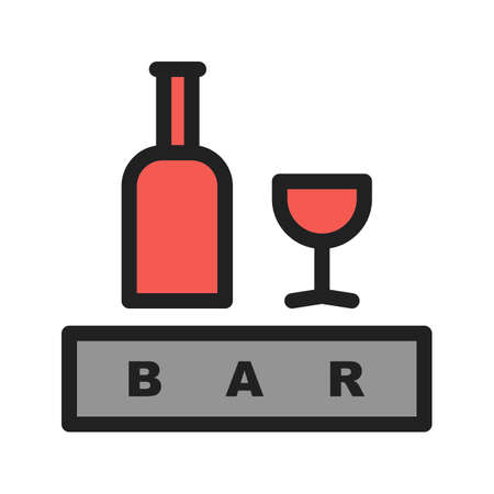 Bar, sign, cafe icon vector image. Can also be used for Cafe and Bar. Suitable for use on web apps, mobile apps and print mediaのイラスト素材