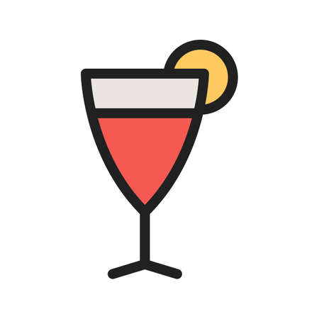 A Cocktail, cosmopolitan, lime icon vector image. Can also be used for Cafe and Bar. Suitable for use on mobile apps, web apps and print media.のイラスト素材