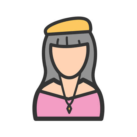 Painting, girl, artist icon vector image. Can also be used for Avatars. Suitable for use on web apps, mobile apps and print media.のイラスト素材