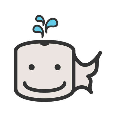 Whale Face icon cartoon illustrationのイラスト素材
