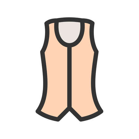 Vest, summer, clothing icon vector image. Can also be used for Mens Accessories. Suitable for mobile apps, web apps and print media.のイラスト素材