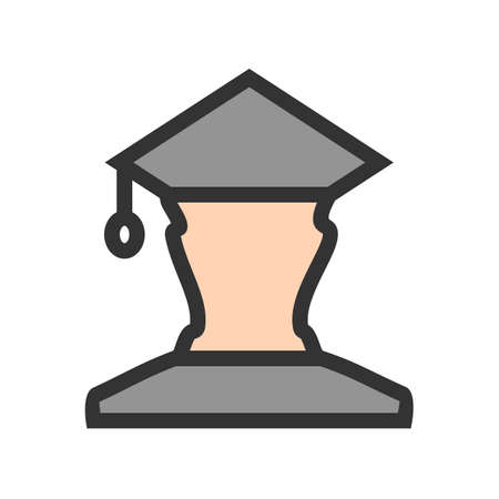 Student, college, male icon  image. Can also be used for education, academics and science. Suitable for use on web apps, mobile apps and print media.のイラスト素材