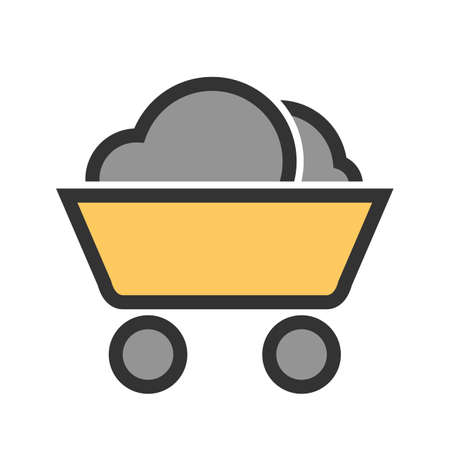 Coal, mine, trolley icon  image. Can also be used for energy and technology. Suitable for web apps, mobile apps and print media.のイラスト素材